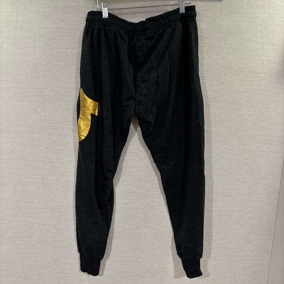 TRUE RELIGION Mens Jogger Lounge Pants Gold Foil Logo Sweatpants Gray Size Mediu - Picture 2 of 8